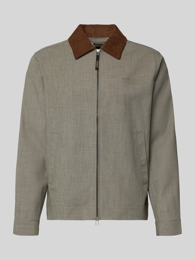 Productfoto, Jacke mit Zweiwege-Reißverschluss Modell 'Pon Guan' van WOODBIRD, regular fit, omlegkraag, steekzakken, grijsbruin, textuurmix