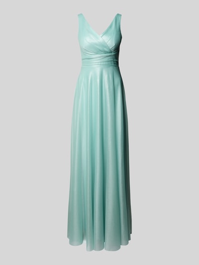 TROYDEN COLLECTION Abendkleid in Wickel-Optik Mint Melange 2