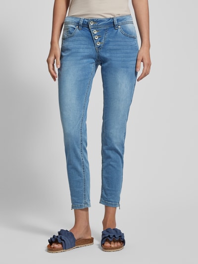 Buena Vista Slim fit capri-jeans met ritssluitingen, model 'Malibu' Lichtblauw - 4