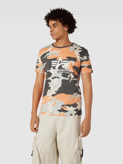 Alpha Industries T-shirt met camouflagemotief Oranje - 4