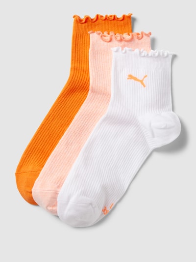 Puma Socken mit Wellensaum im 3er-Pack Neon Orange 1