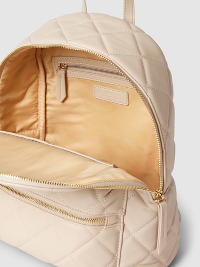 VALENTINO BAGS Rucksack mit Steppnähten und Label-Applikation Ecru 3