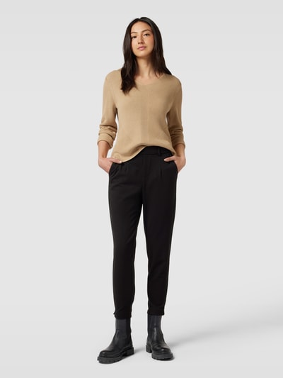 Object Slim fit stoffen broek met steekzakken, model 'Lisa' Zwart - 1