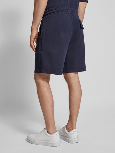 GABBA Korte regular fit broek met streepmotief, model 'Fede Win' Marineblauw - 5