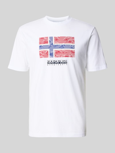 Napapijri T-Shirt mit Label-Print Modell 'DRAPEAU' Weiss 2