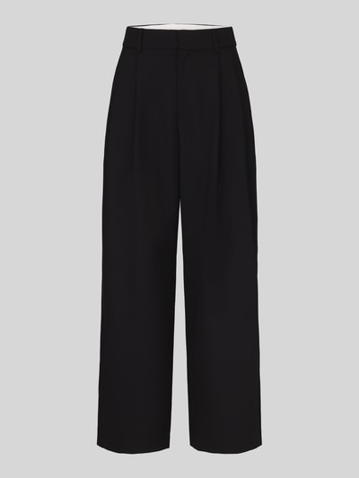Produktfoto, schwarze Regular Fit Weite Hose mit Viskose-Anteil Modell 'SONJA' von ONLY, glatter Stoff, Damen Weite Hose von ONLY