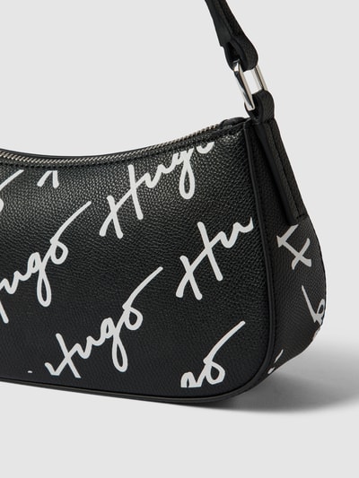 HUGO Handtasche mit Label-Print Modell 'Chris' Black 3