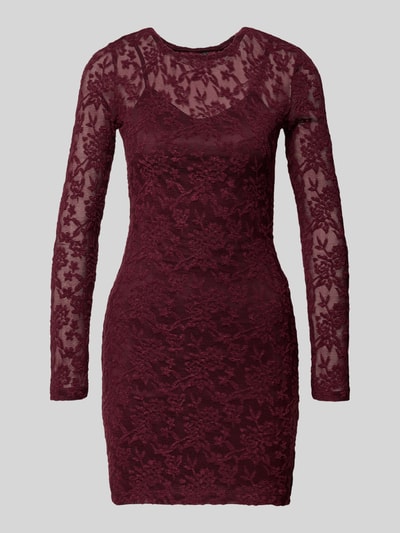 Only Tailliertes Minikleid mit Spitzen-Detail Modell 'BLAISE' Bordeaux 2