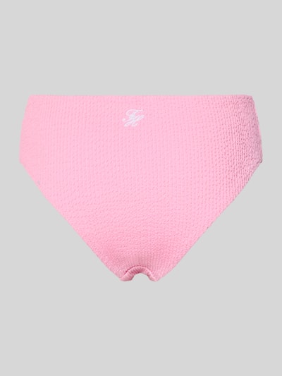 Produktfoto, Bikini-Slip mit Logo-Applikation von TOMMY HILFIGER in Rosa, Optik: Unifarben, Materialverarbeitung: Crinkle