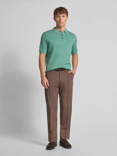 Fynch-Hatton Regular Fit Poloshirt in Strick-Optik Lind 1