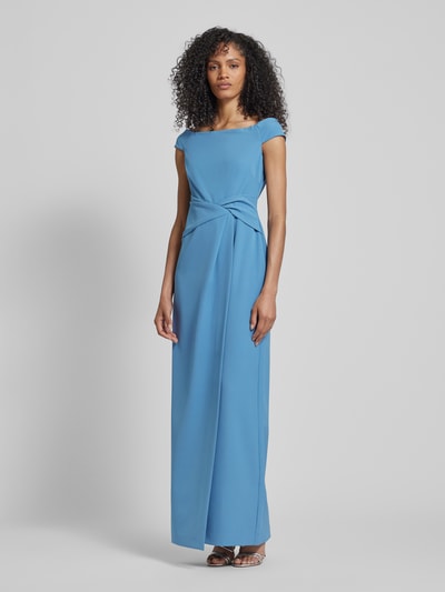 Lauren Ralph Lauren Abendkleid mit Knotendetail Modell 'SARAN' Bleu 4