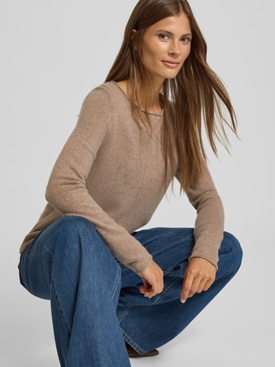 Christian Berg Woman Gebreide pullover van puur kasjmier Roodbruin gemêleerd - 3