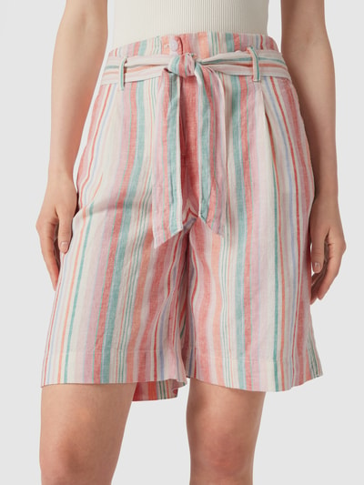 Christian Berg Woman Linnen short met streepmotief Offwhite - 3