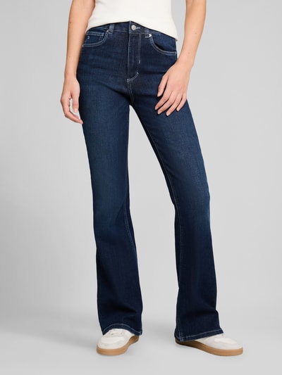 Tom Tailor Denim Bootcut Jeans aus Baumwoll-Mix im 5-Pocket-Design Dunkelblau 4
