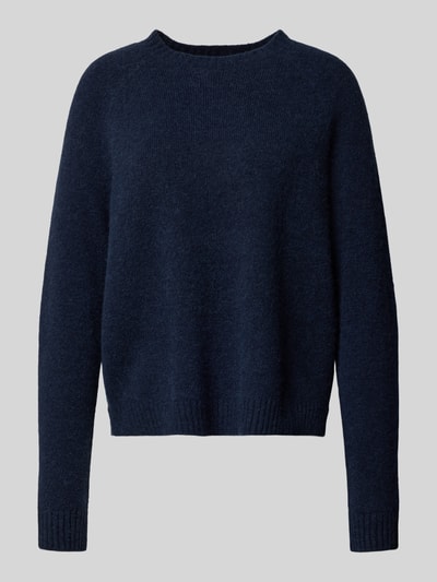 BOSS Sweter z dzianiny o kroju regular fit z mieszanki wełny z alpaki model ‘FEBISAN’ Granatowy 2