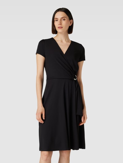 Lauren Ralph Lauren Knielanges Kleid mit V-Ausschnitt Modell 'KARLEE' Black 4