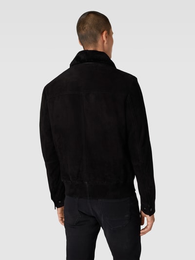 AlphaTauri Lederjacke mit Reißverschlusstaschen Black 5