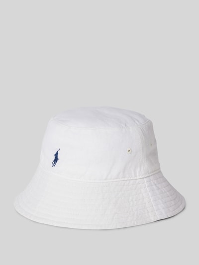 Polo Ralph Lauren Czapka typu bucket hat z lnu z detalem z logo Biały 1