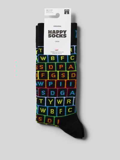 Happy Socks Sokken met motiefstitching, model 'KEYBOARD' Zwart - 3