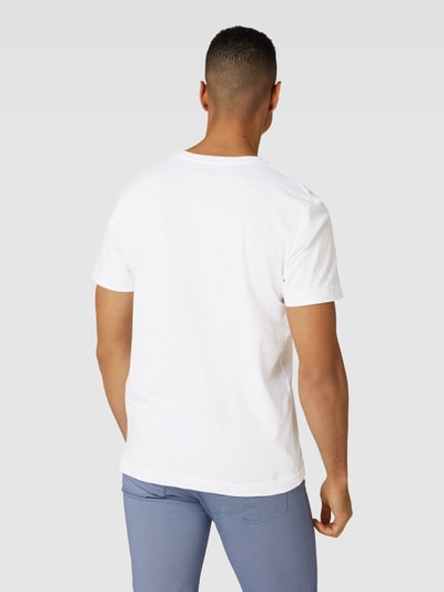 Tom Tailor T-Shirt mit melierter Optik Modell 'Uni Slub Tee' Weiss 5