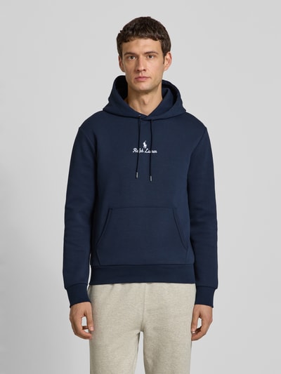 Polo Ralph Lauren Hoodie met labelstitching en kangoeroezak Marineblauw - 4