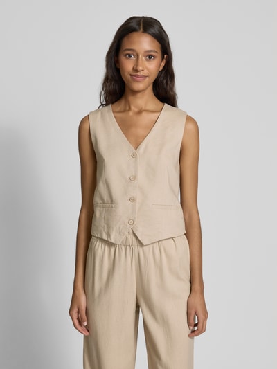 Only Regular Fit Weste mit Cinch-Bändern Modell 'CARO' Sand 4