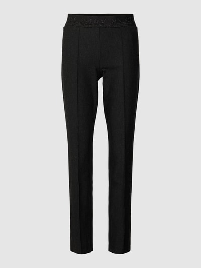 Cambio Legging met effectgaren Donkergrijs gemêleerd - 2