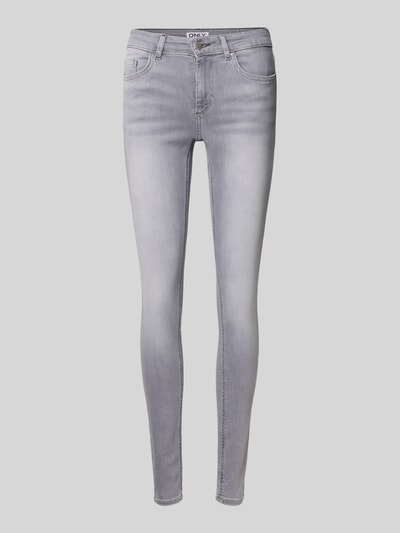Only Skinny fit jeans van katoenmix, model 'BLUSH' Lichtgrijs - 2