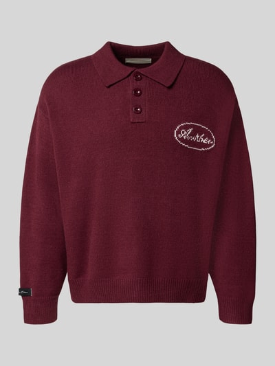 ANOTHER COTTON LAB Strickpullover mit Label-Details Bordeaux 2