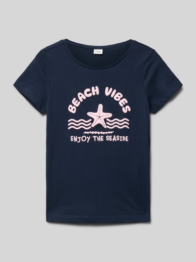 s.Oliver RED LABEL Regular Fit T-Shirt aus reiner Baumwolle Marine 1
