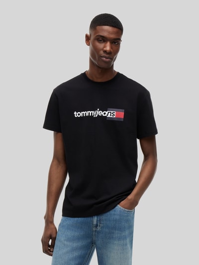 Tommy Jeans Regular Fit T-Shirt aus reiner Baumwolle Black 4
