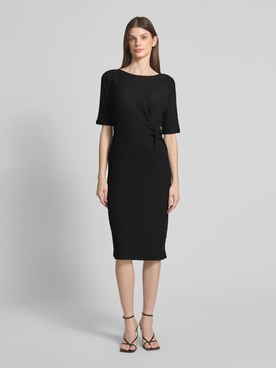 s.Oliver BLACK LABEL Sukienka etui o kroju slim fit z wiązanym detalem Czarny 4