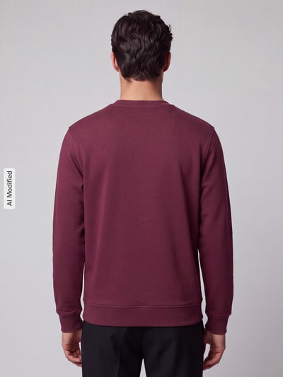 Marc O'Polo DENIM Bluza dresowa z czystej bawełny, krój regular fit Śliwkowy 5