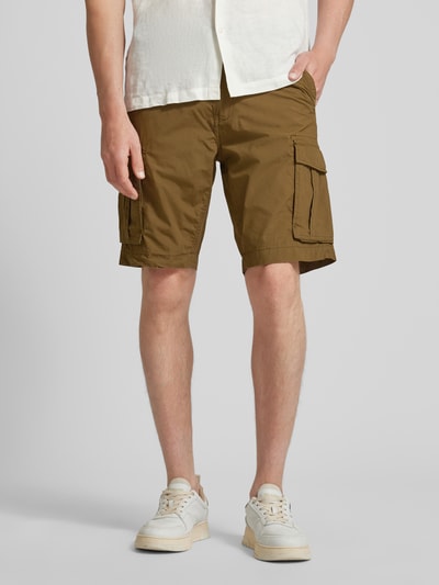 Petrol Regular Fit Cargoshorts mit Gürtel Khaki 4