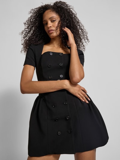 Self-Portrait Minikleid mit doppelter Knopfleiste Black 3