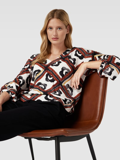 Esprit Collection Blouseshirt van viscose met all-over motief Wit - 3