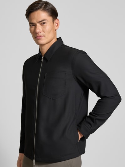 HUGO Regular Fit Hemdjacke mit Reißverschluss Modell 'ENASOZ' Black 3