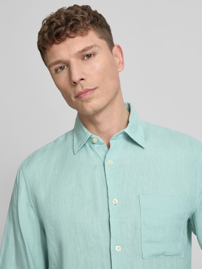 Marc O'Polo Regular Fit Freizeithemd aus reinem Leinen Mint 3