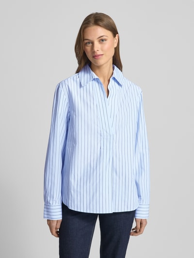 Samsøe Samsøe Relaxed Fit Hemdbluse mit V-Ausschnitt Modell 'SATOLINA' Hellblau 4