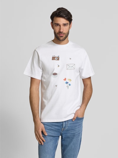 Forét T-Shirt mit Motiv-Prints Weiss 4