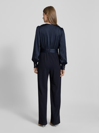 Christian Berg Cocktail Jumpsuit in Wickel-Optik Marine Melange 5