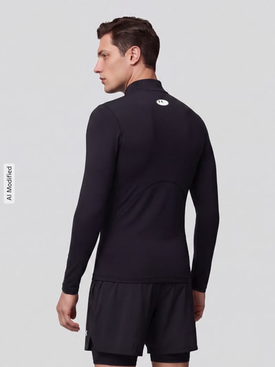Under Armour Slim Fit Sport-Langarmshirt mit Logo-Stitching Black 5
