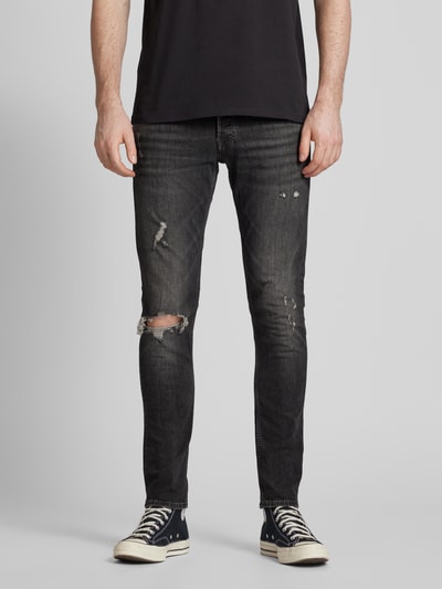 Jack & Jones Jeans in used-look, model 'GLENN' Donkergrijs - 4