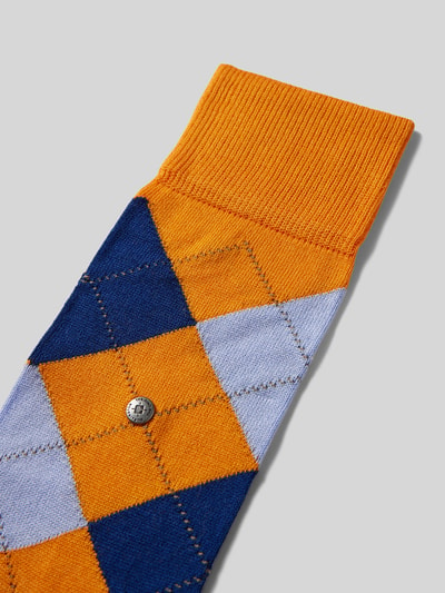 Burlington Socken mit Allover-Muster Modell 'MANCHESTER' Orange 2