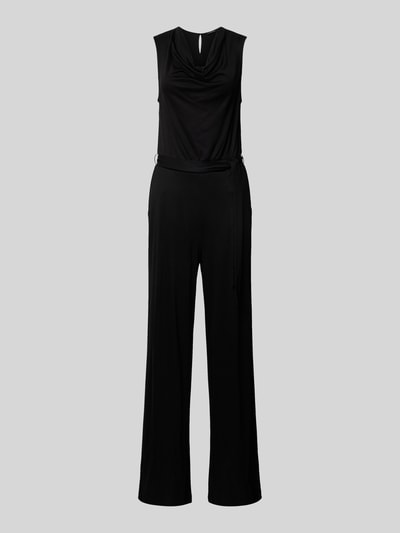 comma Jumpsuit mit Wasserfall-Ausschnitt Black 2