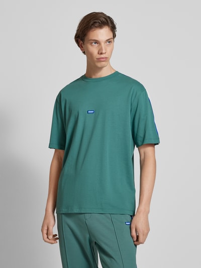 Hugo Blue T-Shirt mit Label-Patch Modell 'Neloy' Gruen 4