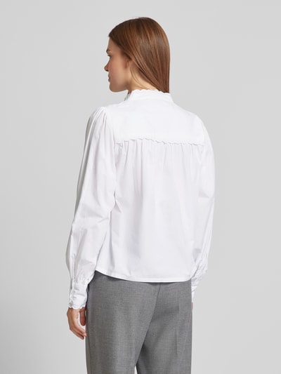 Neo Noir Blouse met opstaande kraag, model 'Ema' Wit - 5