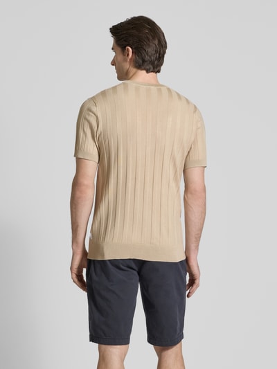 Lindbergh T-shirt met structuurmotief Zand - 5