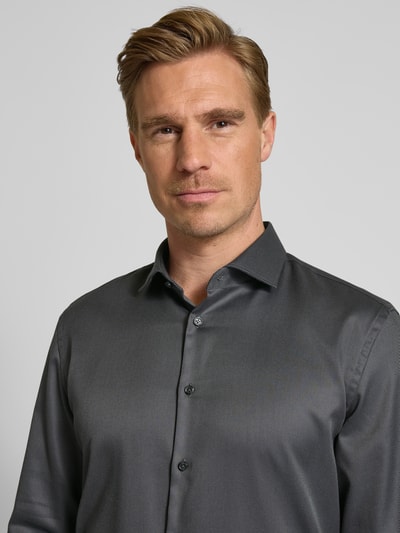 Jake*s Slim Fit Businesshemd in Premiumqualität Anthrazit 3