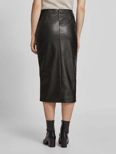 ICHI Midirok in leerlook, model 'Comano' Zwart - 5